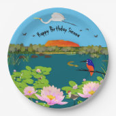 Noord-Australisch tropisch landschap, kleurrijk Papieren Bordje (Voorkant)