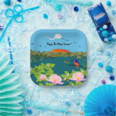 Noord-Australisch tropisch landschap, kleurrijk Papieren Bordje (Feest)