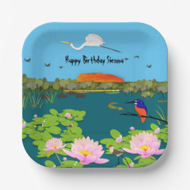 Noord-Australisch tropisch landschap, kleurrijk Papieren Bordje