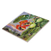 Noord - Bladgroen en fruit Sterculia Parviflora Tegeltje (Zijkant)