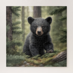 Noord-Bossen Little Black Beer Cub Puzzel
