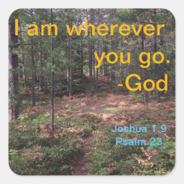 Noord-bossen trail in de vroege herfst vierkante sticker