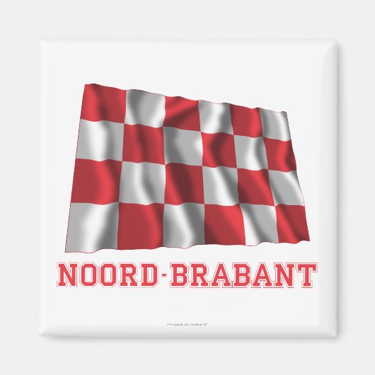 Noord-Brabant Wuivende Vlag met Naam Magneet (Voorkant)