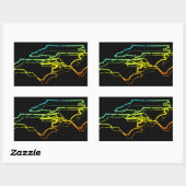 noord - carolina chill blur rechthoekige sticker (Vel)