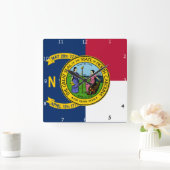 NOORD CAROLINA FLAG & SEAL VIERKANTE KLOK (Huis)