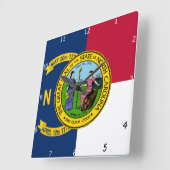 NOORD CAROLINA FLAG & SEAL VIERKANTE KLOK (Hoek)