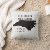 Noord-Carolina GPS-coördinaten met hart Kussen (Deken)