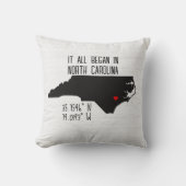 Noord-Carolina GPS-coördinaten met hart Kussen (Voorkant)