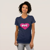 Noord Carolina heet roze hart - Ik hou van nc T-shirt (Voorkant volledig)