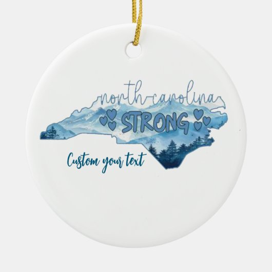 Noord-Carolina Keramisch Ornament (Voorkant)