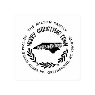 noord - carolina merry - kerstmis - adres rubberstempel