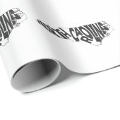 Noord-Carolina, staatsnaam Word Art Black Cadeaupapier (Rol Hoek)