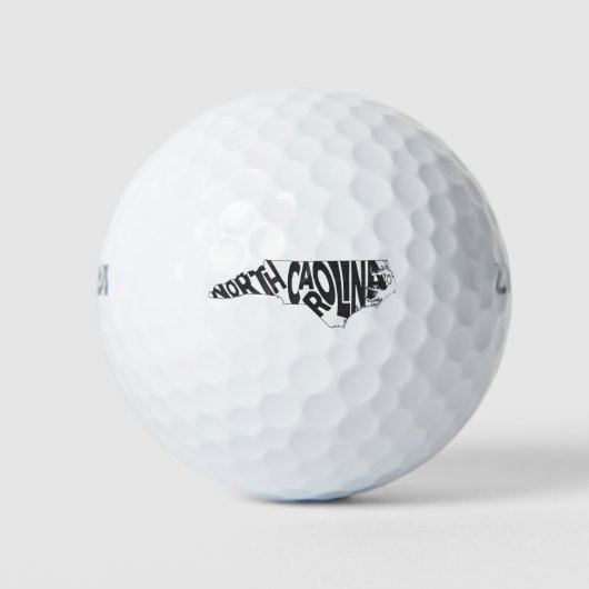 Noord-Carolina, staatsnaam Word Art Black Golfballen (Voorkant)