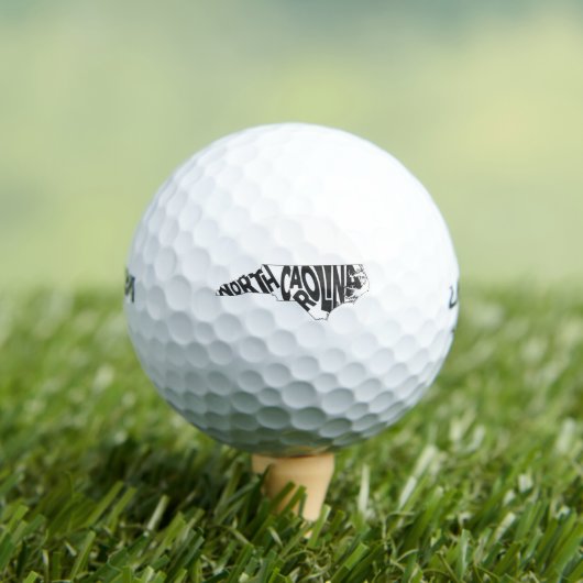 Noord-Carolina, staatsnaam Word Art Black Golfballen (Insitu Shirt)