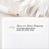 NOORD CAROLINA State Map met hart - ELK KLEUR Etiket (Insitu)