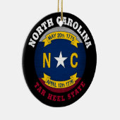 NOORD CAROLINA TAR HEEL STATE FLAG KERAMISCH ORNAMENT (Rechts)