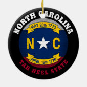 NOORD CAROLINA TAR HEEL STATE FLAG KERAMISCH ORNAMENT (Achterkant)