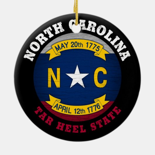 NOORD CAROLINA TAR HEEL STATE FLAG KERAMISCH ORNAMENT (Achterkant)