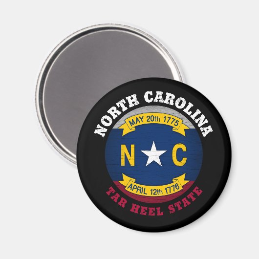 NOORD CAROLINA TAR HEEL STATE FLAG MAGNEET (Voorkant / Achterkant)