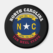 NOORD CAROLINA TAR HEEL STATE FLAG MAGNEET (Voorkant)