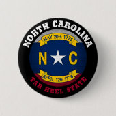 NOORD CAROLINA TAR HEEL STATE FLAG RONDE BUTTON 5,7 CM (Voorkant)