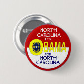 NOORD-CAROLINA VOOR OBAMA-Button Ronde Button 5,7 Cm (Voorkant /achterkant)