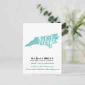 NOORD CAROLINA We hebben het nieuwe adres Nieuw st Briefkaart (Staand voorkant)