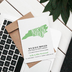 NOORD CAROLINA We hebben het nieuwe adres Nieuw st Briefkaart