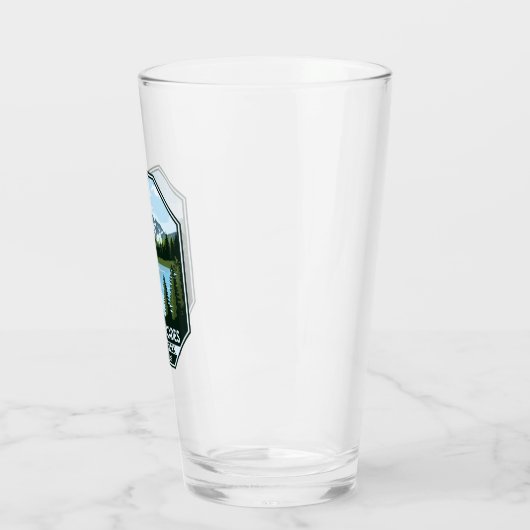 Noord-Cascades Nationaal Park Minimale Retro Emble Glas (Links)