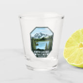 Noord-Cascades Nationaal Park Minimale Retro Emble Shot Glas (Voorkant)