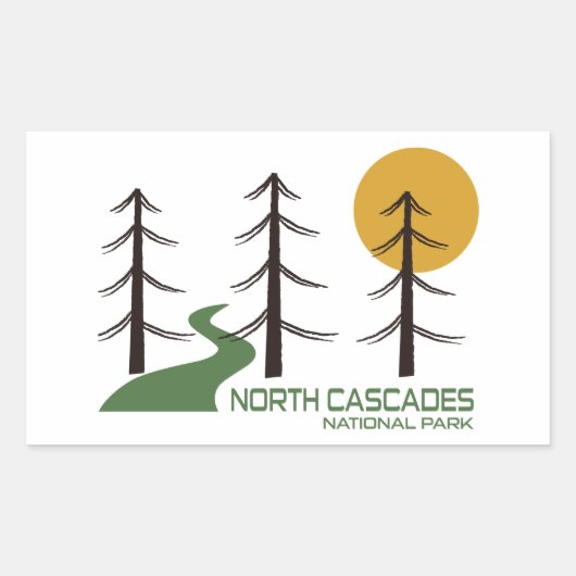 Noord-Cascades Nationaal Park Trail Rechthoekige Sticker (Voorkant)
