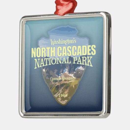 Noord-Cascades NP (pijlpunt) Metalen Ornament (Links)