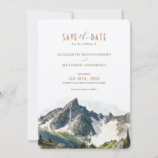 Noord cascades sparen de Datum bergbestemming Kaart (Voorkant)