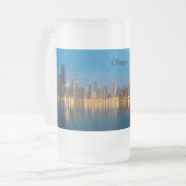 Noord-Chicago Cityscape Frosted Mok (Voorkant links)
