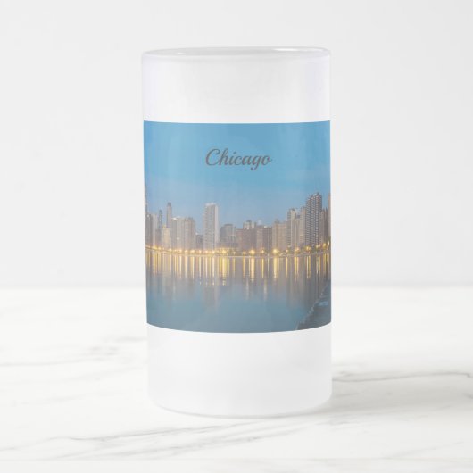 Noord-Chicago Cityscape Frosted Mok (Center)