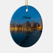 Noord-Chicago Cityscape Souvenir Ornament (Rechts)
