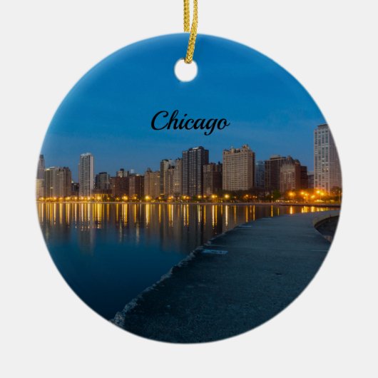 Noord-Chicago Cityscape Souvenir Ornament (Voorkant)