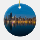 Noord-Chicago Cityscape Souvenir Ornament (Achterkant)