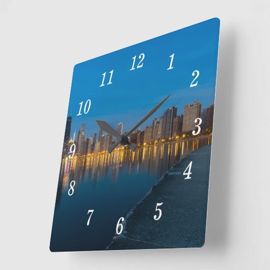 Noord-Chicago stadsgezicht wandklok (Hoek)