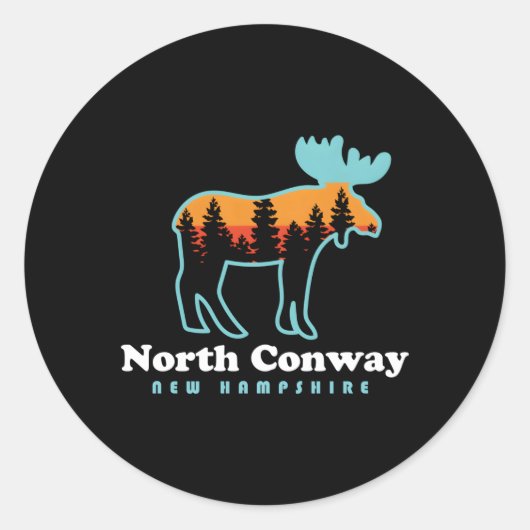 Noord-Conway New Hampshire Moose Mountains Ronde Sticker (Voorkant)