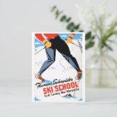 Noord-Conway New Hampshire Skiing Travel Briefkaart (Staand voorkant)