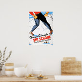  Noord-Conway New Hampshire Skiing Travel Poster (Keuken)