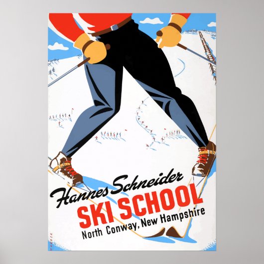  Noord-Conway New Hampshire Skiing Travel Poster (Voorkant)