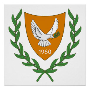 noord-cyprus land wapen wapenschild symbool emblee perfect poster