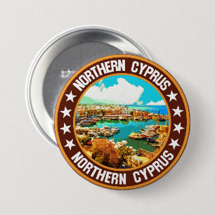 Noord-Cyprus Ronde Button 7,6 Cm