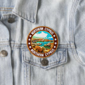 Noord-Cyprus Ronde Button 7,6 Cm (In situ)