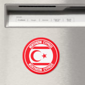 Noord-Cyprus Ronde Emblem Magneet (Insitu (Vaatwasser))