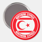 Noord-Cyprus Ronde Emblem Magneet (Voorkant / Achterkant)