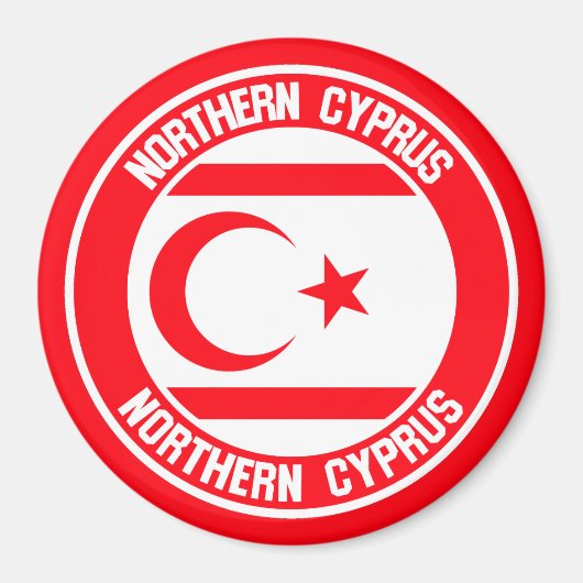 Noord-Cyprus Ronde Emblem Magneet (Voorkant)