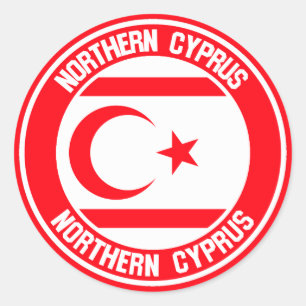Noord-Cyprus Ronde Emblem Ronde Sticker